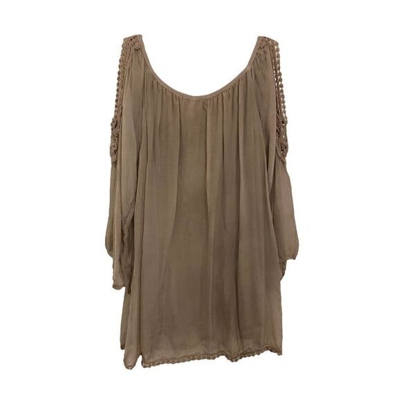 Meo Meli Silk Cold Shoulder Blouse | Size L - Picture 3 of 4